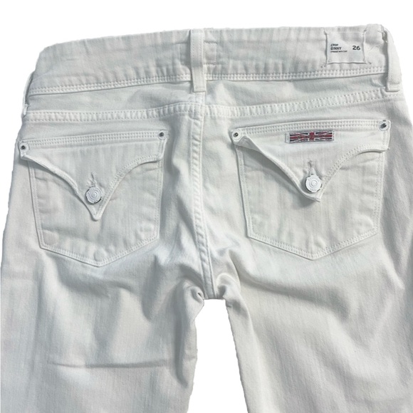 HUDSON Jeans Ginny Crop Straight w Cuff White Denim Pants Womens 26 - Picture 8 of 13